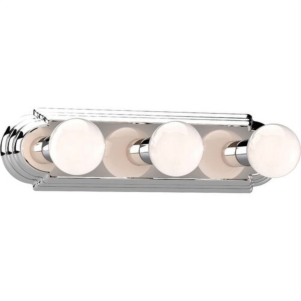Polished Chrome 3-Light Dimmable Bathroom Vanity Fixture