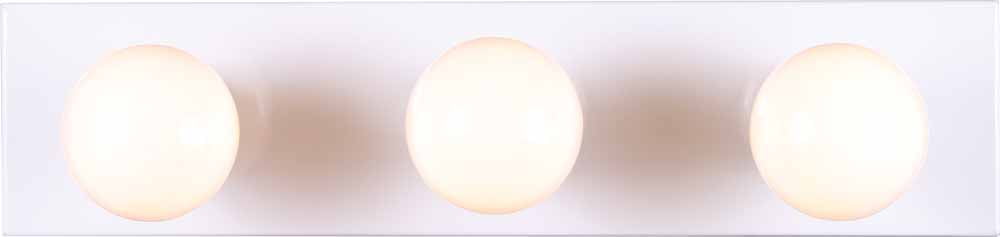 White Satin Chrome 3-Light Metal Bath Bar