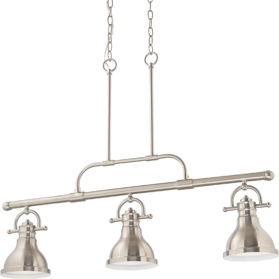 Volume Lighting  3-Light Indoor Brushed Nickel Linear Hanging Pendant - Brushed Nickel