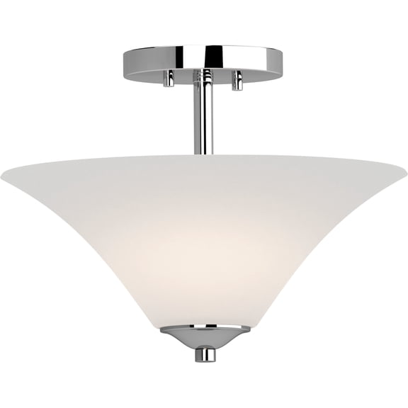 Volume Lighting 3052-93 Alesia 2 Light 15" Wide Semi-Flush Ceiling Fixture - Nickel