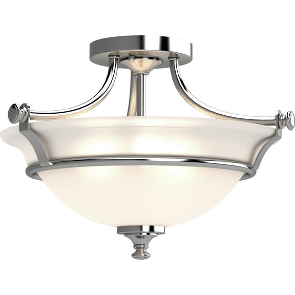 Volume Lighting 3202 Tes 2 Light 17" Wide Semi-Flush Ceiling Fixture - Chrome