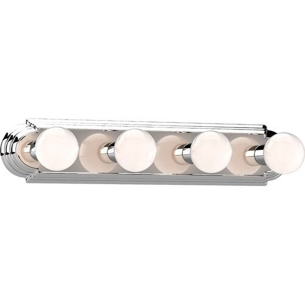 Polished Brass 4-Light Hollywood Vanity Fixture