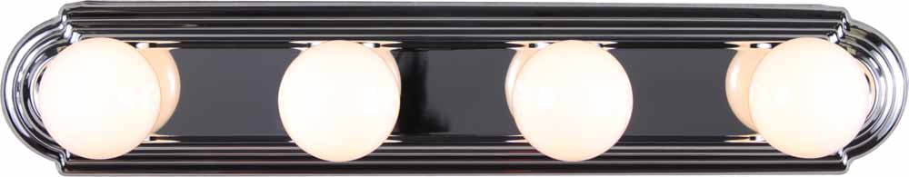 Polished Brass 4-Light Hollywood Vanity Fixture