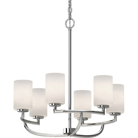 Volume Lighting 4736 Sharyn 6 Light 24" Wide Pillar Candle Chandelier - Chrome