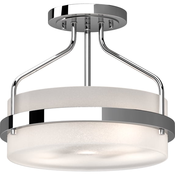 Volume Lighting 4743 Emery 2 Light 13" Wide Semi-Flush Ceiling Fixture - Chrome