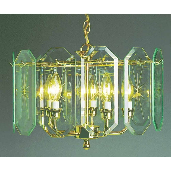 Volume Lighting V3195 5 Light 1 Tier Chandelier - Brass