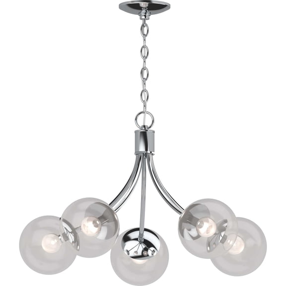 Volume Lighting  5-Light Indoor Chrome French-Inspired Chandelier