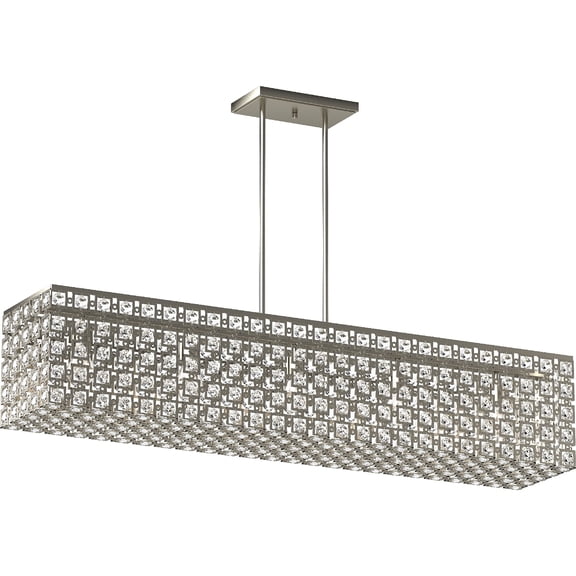 Volume Lighting 5-Light Indoor Elegant Glam Brushed NickelRectangle