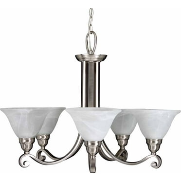 Volume Lighting V4445 5 Light 28" Height 1 Tier Chandelier - Nickel