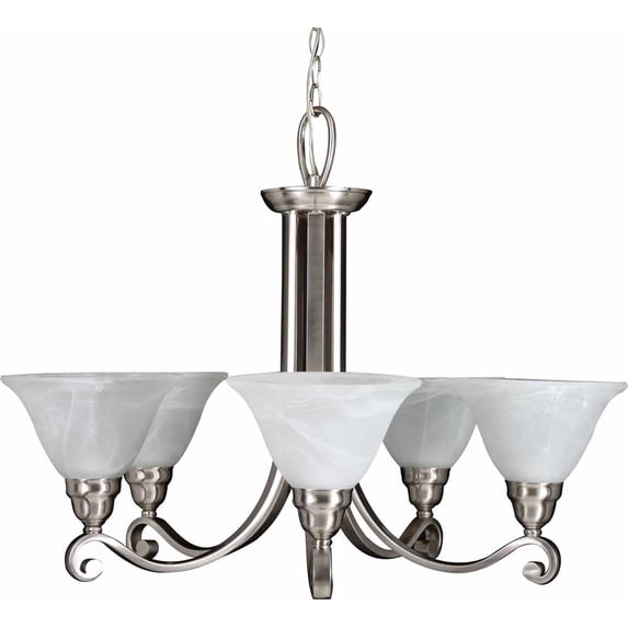 Volume Lighting 4445-33 5 Light 28" Height 1 Tier Chandelier - Nickel