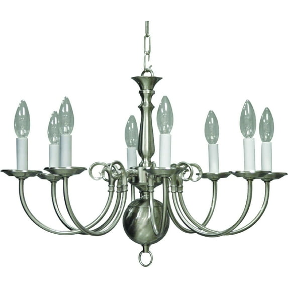 Volume Lighting 8-Light Brushed Nickel Interior Chandelier