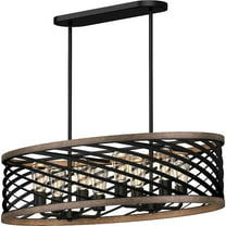 Volume Lighting 8-Light Indoor Black Walnut Downrod Pendant Chandelier