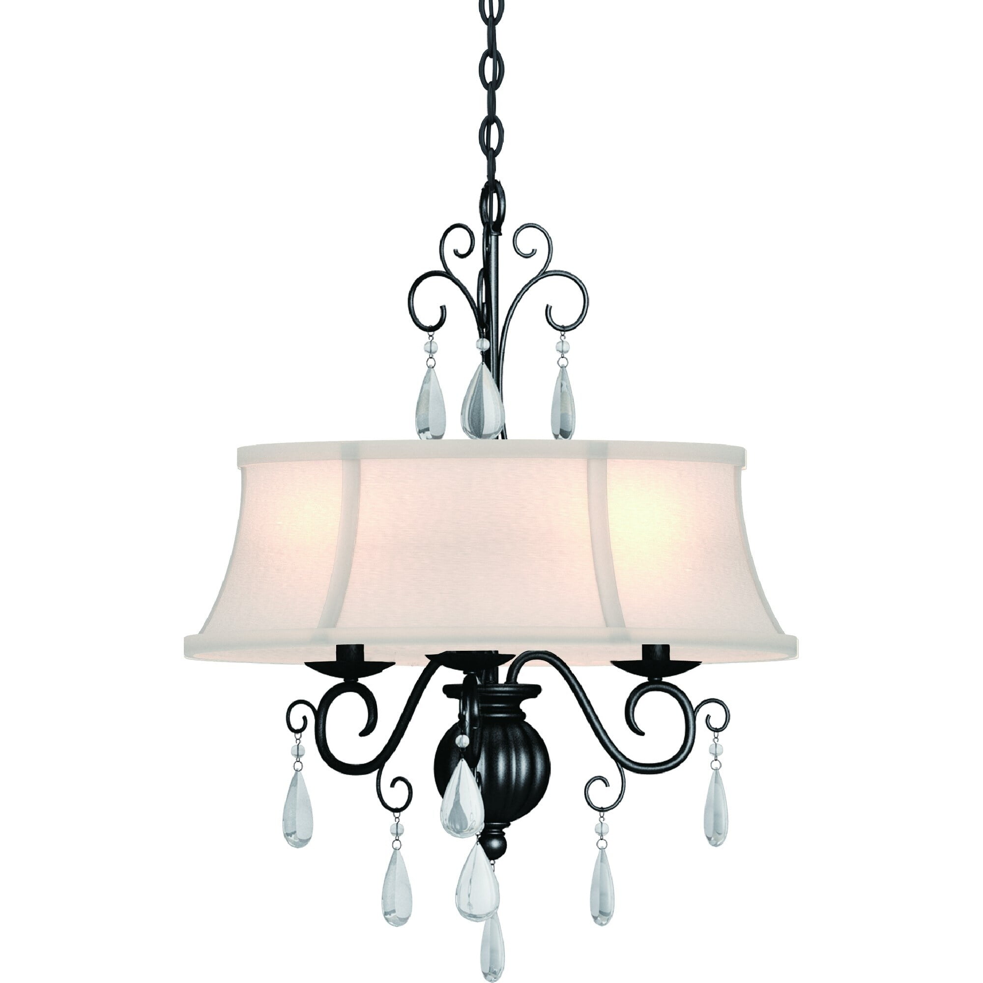 Elegant Foundry Bronze Drum Chandelier with Crystal Accents