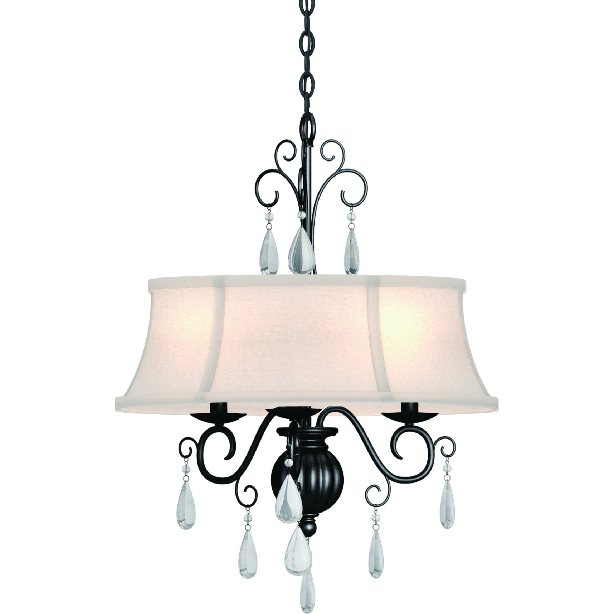 Elegant Foundry Bronze Drum Chandelier with Crystal Accents