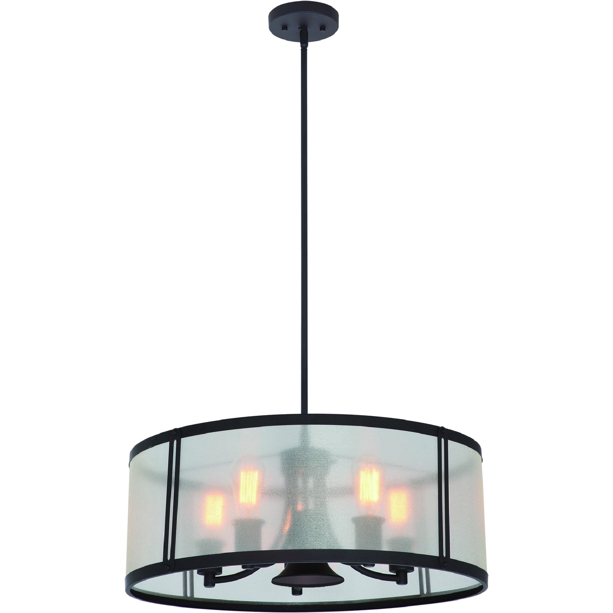 Antique Bronze 24.5" Plug-in Drum Chandelier