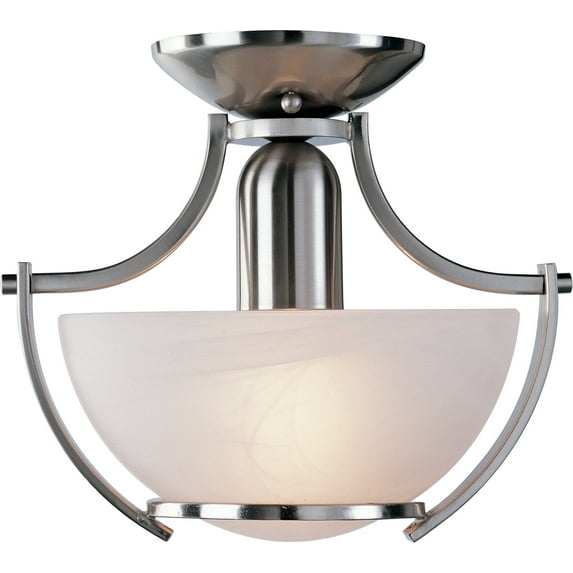 Volume Lighting V4821 Durango 1 Light 11" Wide Semi-Flush Bowl Ceiling Fixture - Nickel