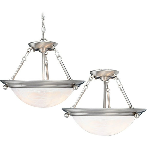 Volume Lighting Lunar 2-Light Brushed Nickel Interior Pendant