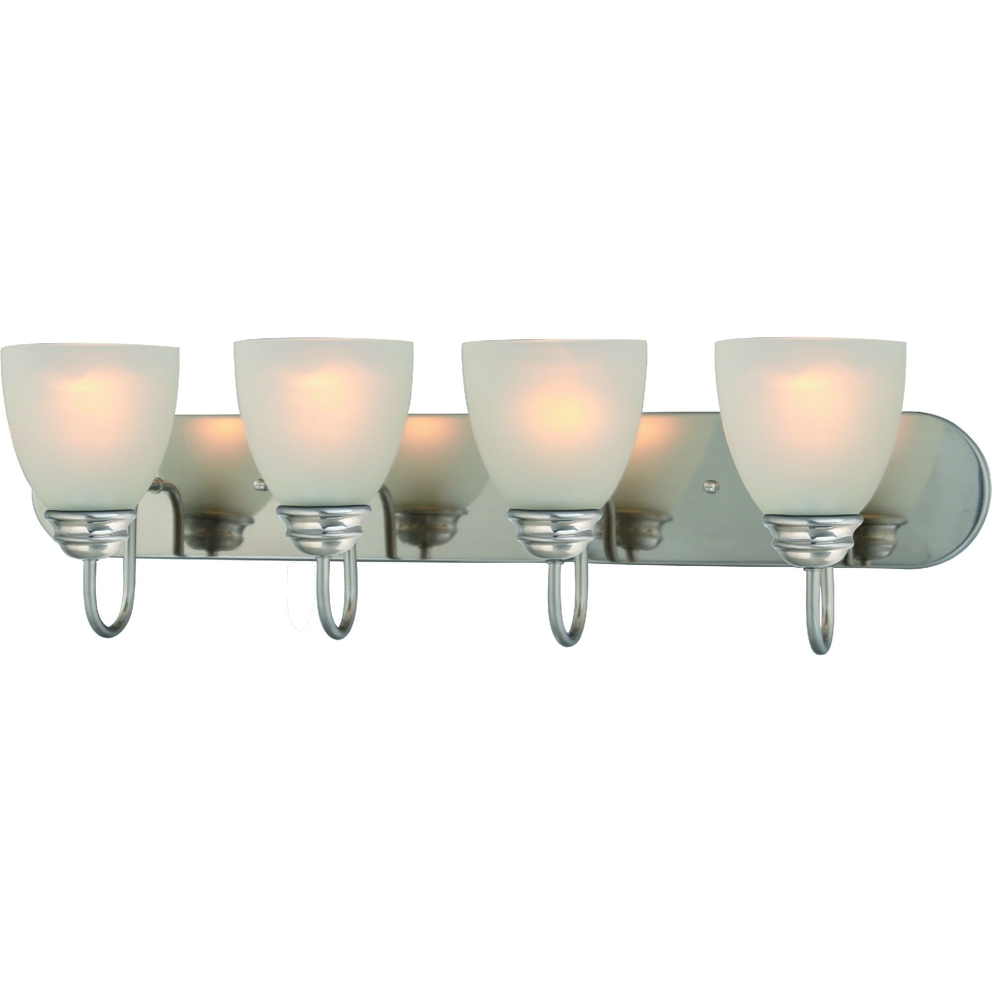 Brushed Nickel 4-Light Frosted Glass Vanity Fixture