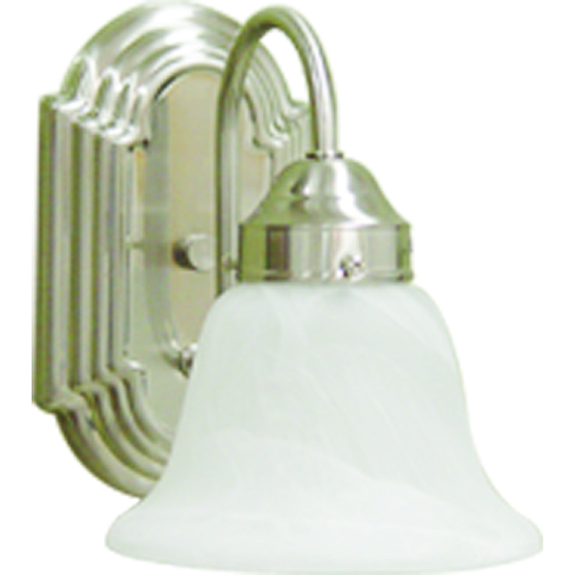 Marti Brushed Nickel 6" Vanity Wall Sconce with Alabaster Glass Shade