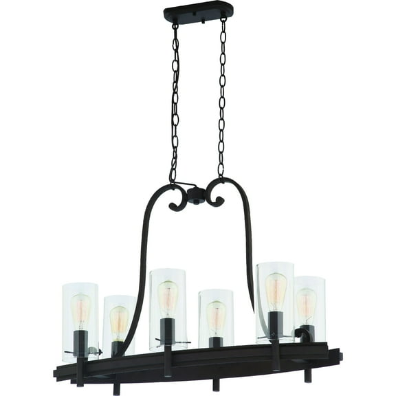 Volume Lighting  Regina 6-Light Antique Bronze LinearIsland Chandelier