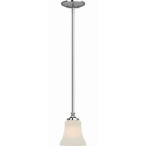 Volume Lighting  Tes 1-Light Chrome Mini Pendant Frosted Glass Bell