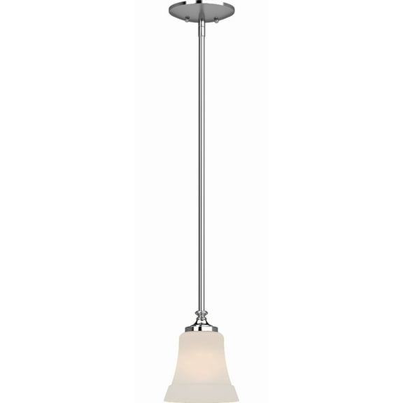 Volume Lighting  Tes 1-Light Chrome Mini Pendant Frosted Glass Bell