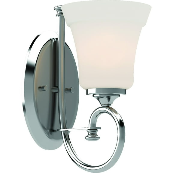 Volume Lighting  Tes 1-Light Indoor Chrome Wall Sconce White Glass