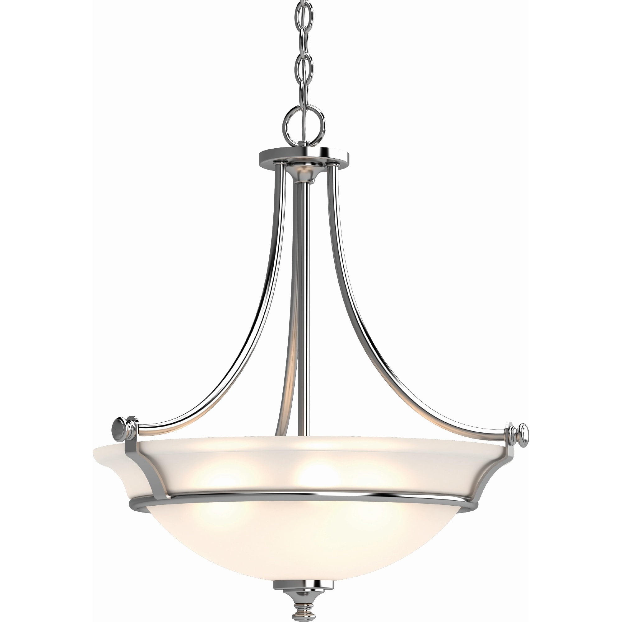 Chrome Mini Pendant with Frosted Glass Bowl Shade