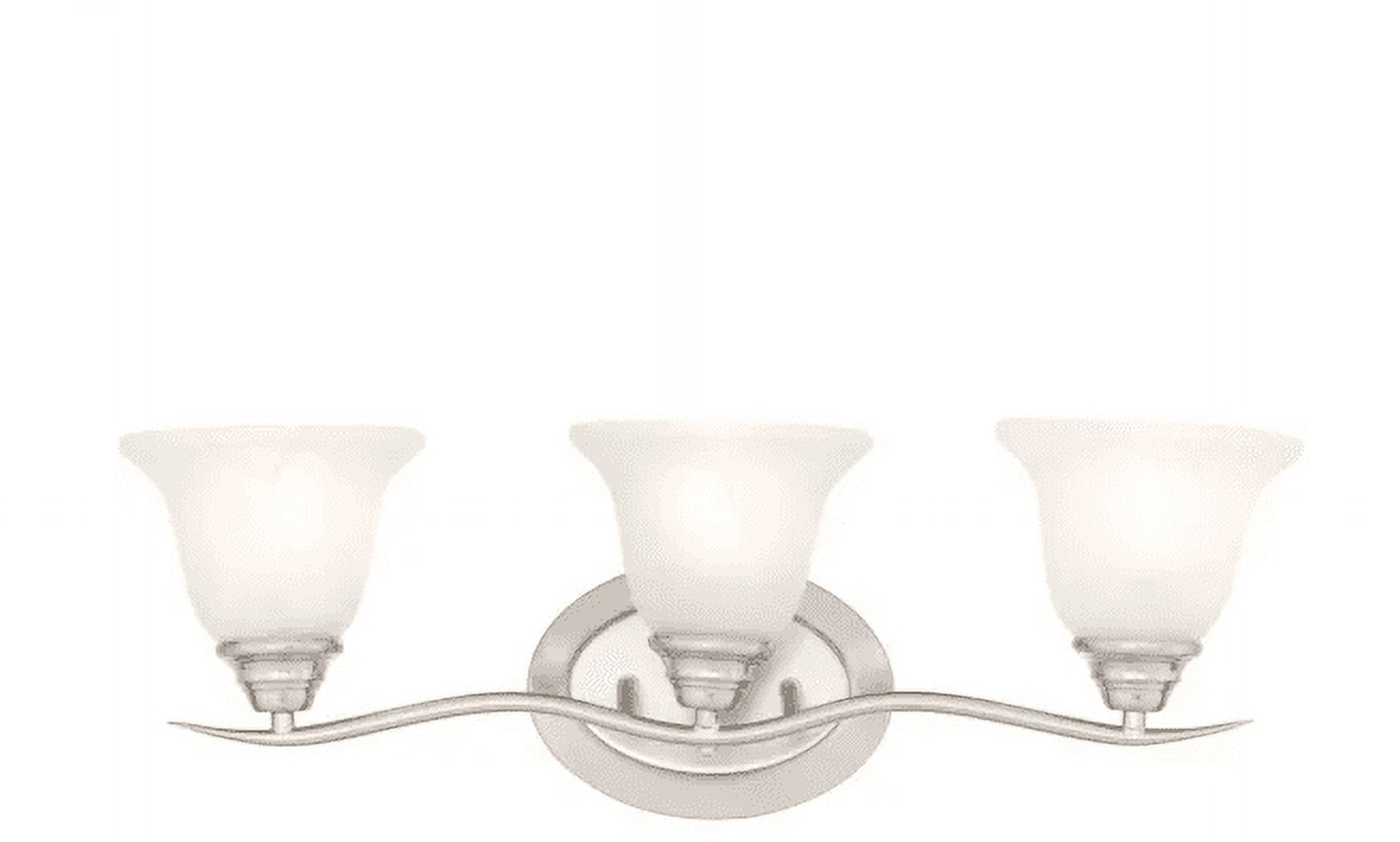 Trinidad 24" Brushed Nickel Vanity Light with Alabaster Glass Shades