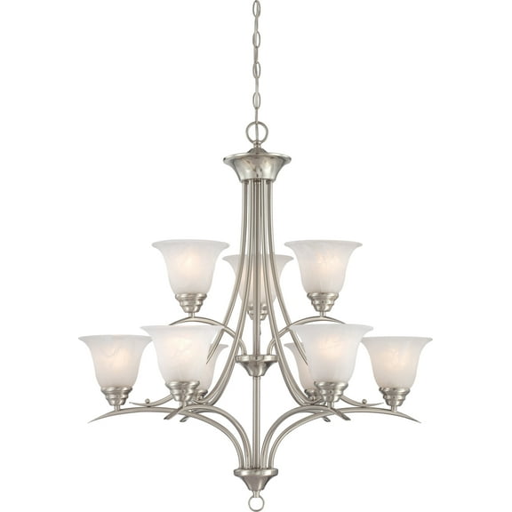 Volume Lighting V5249 Trinidad 9 Light 30" Wide Chandelier - Nickel