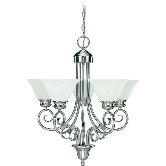 Volume Lighting Troy 5-Light Indoor Brushed Nickel Hanging Chandelier