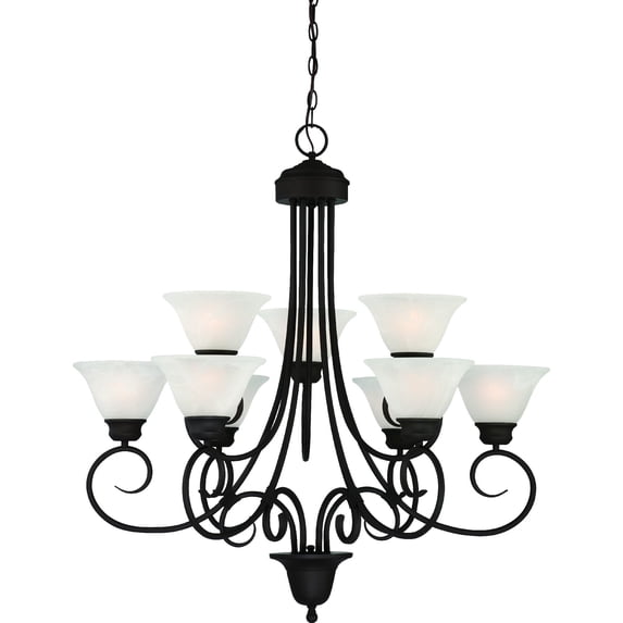 Volume Lighting Troy 9-Light Indoor Antique Bronze Hanging Chandelier