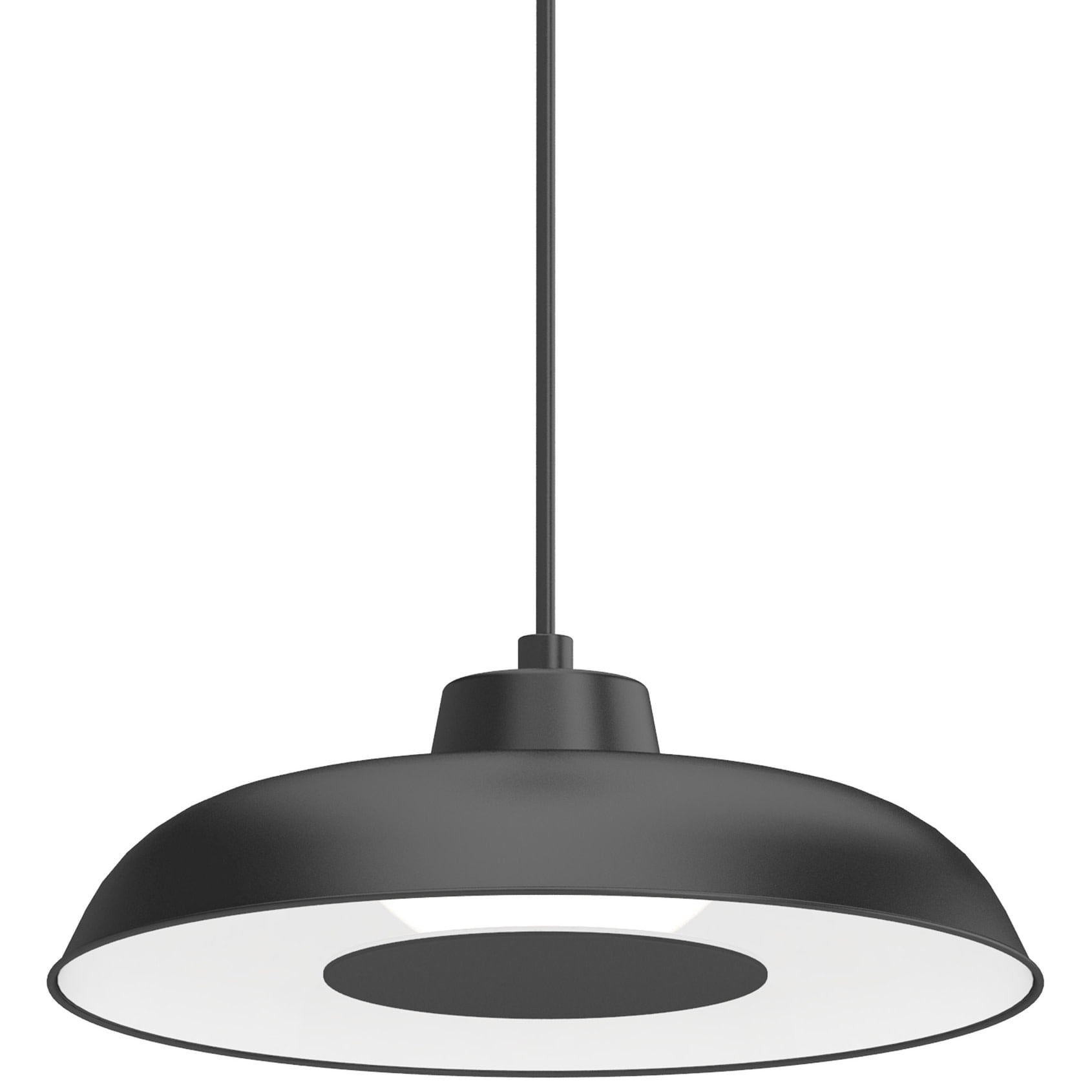 Black Satin LED Dome Pendant Light with Acrylic Shade
