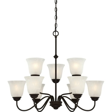 Volume Lighting V2269 Hammond 9 Light 30" Wide Chandelier - Bronze