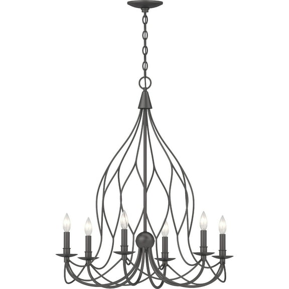 Volume Lighting V3856 6 Light 27" Wide Taper Candle Style Chandelier - Bronze