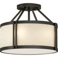 thumbnail image 1 of Volume Lighting V4203 3 Light 15" Wide Semi-Flush Drum Ceiling Fixture - Bronze, 1 of 2