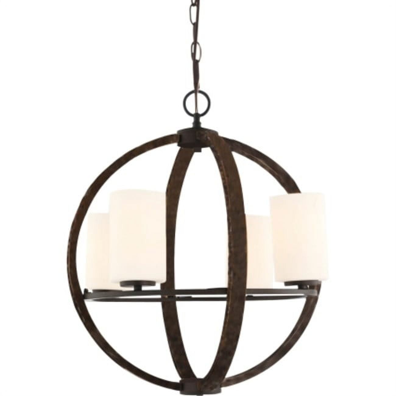 Ethereal Bronze Orb Chandelier with Frosted Globe Shades
