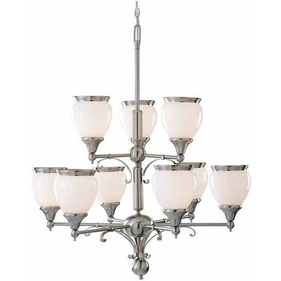 Volume Lighting V4679 Hyde Park 9 Light 32" Wide Chandelier - Nickel