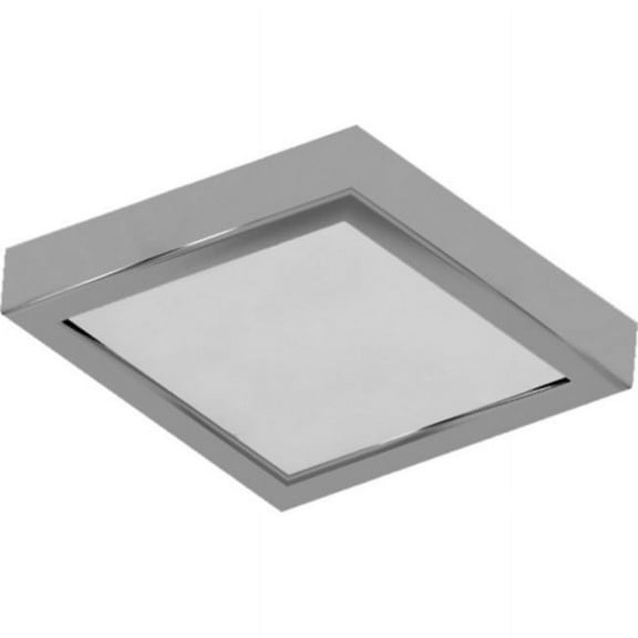 8 in. 1-Light Brushed Nickel LED Indoor Mini Square Ceiling Flush Mount/Wall Mount Sconce - White Acrylic Square Lens