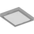 thumbnail image 1 of 10 in. 1-Light Brushed Nickel LED Indoor Mini Square Ceiling Flush Mount/Wall Mount Sconce Light with White Square Lens, 1 of 4