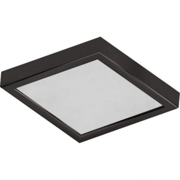 10 in. 1-Light Antique Bronze LED Indoor Mini Square Ceiling Flush Mount/Wall Mount Sconce - White Acrylic Square Lens