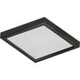 thumbnail image 1 of 12 in. 1-Light Antique Bronze LED Indoor Square Ceiling Flush Mount/Wall Mount Sconce with White Acrylic Square Lens, 1 of 4