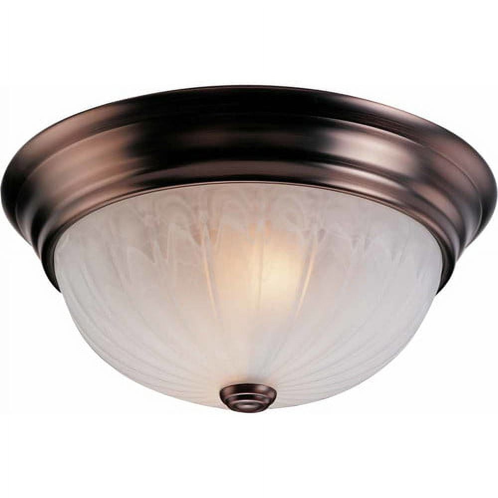 Marti 11" Bronze Alabaster Glass Bowl Ceiling Light