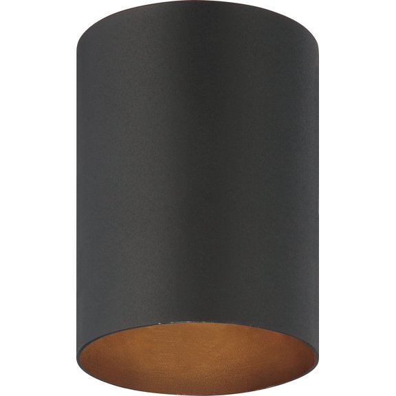 Volume Lighting 9615-5 1 Light 5" Wide Outdoor Flush Mount Ceiling Fixture - Black