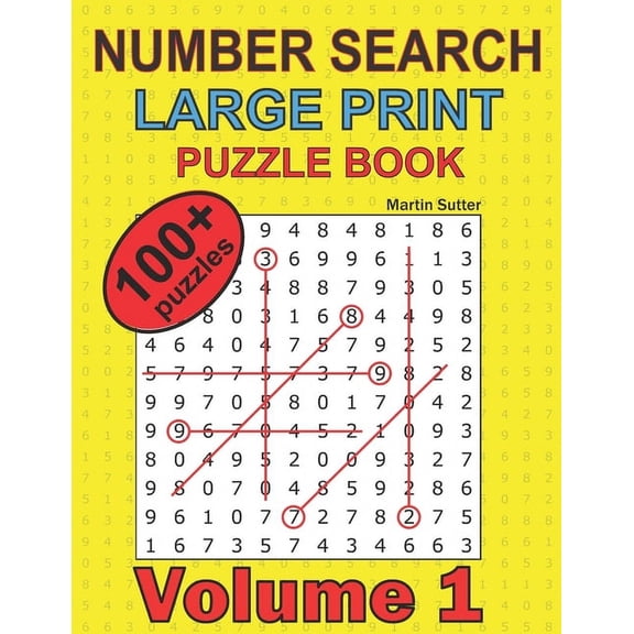Volume Number Search - Large Print - Puzzle Book - 100 Plus Puzzles - Volume 1, Book 1, (Paperback)