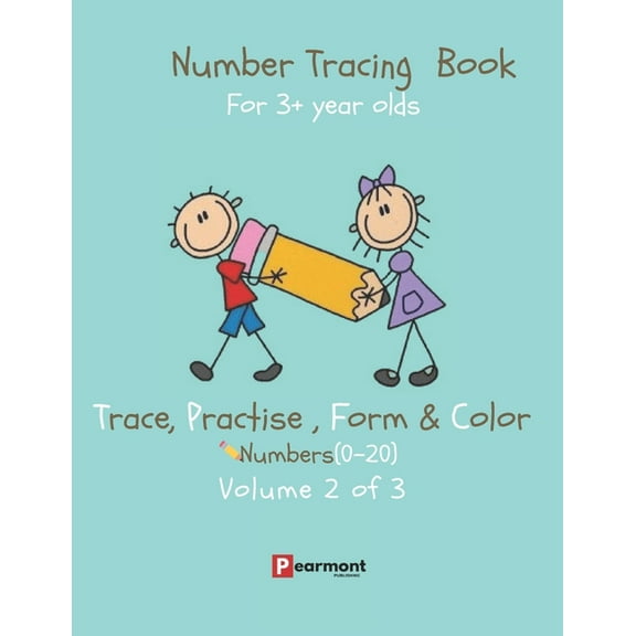 Volume: Number Tracing Book: Trace, Form, Practise and Color numbers from 0-20. This is a print tracing book that will help 3+ year olds, pre-schoolers and Kindergarten to recognize, form the numbers