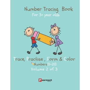 Volume: Number Tracing Book: Trace, Form, Practise and Color numbers from 0-20. This is a print tracing book that will help 3+ year olds, pre-schoolers and Kindergarten to recognize, form the numbers