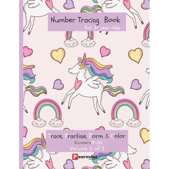 Volume: Number Tracing Book : Trace, Form, Practise and Color numbers from 0 - 20. This is a print tracing book that will help 3+ year olds, pre-schoolers, and kindergarten to recognize, form the numbers and write number words. Over 125 pages. (Volume 2 of 3) (Series #2) (Paperback)