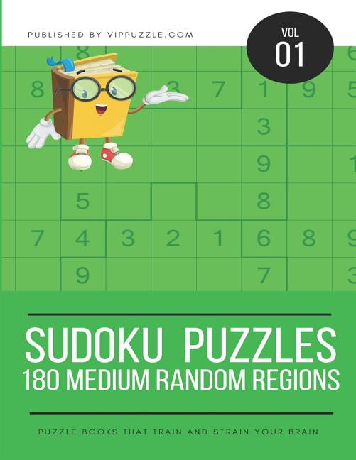 Volume Sudoku Puzzles - 180 Medium 9x9 Random Regions, Book 1, (Paperback)
