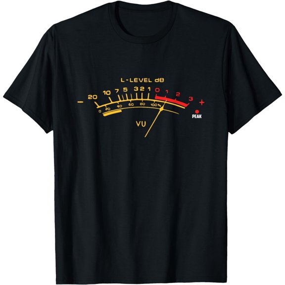 Volume VU Meter Vintage Audio Engineer Recording Fan T-Shirt